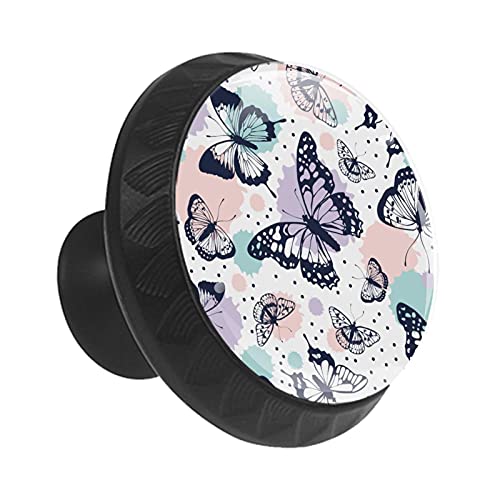 Boutons de tiroir papillon rétro en céramique lot de 12 haute qualité