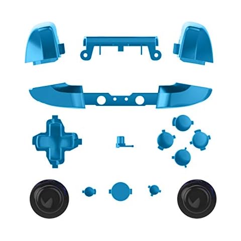 Chrome Color ABXY Dpad Triggers Full Buttons Set Mod Kits for Xbox One Slim / xbox one S Controller with Screwdriver (Torx T6 T8) Set (Light Blue (Indigo)) Cover