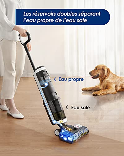 Tineco Floor One S3 Nettoyeur Sec/Humide Intelligent des Sols Durs 3 en 1 Aspirateur Balai Sans Fil Sans Sac Puissant Avec l'Ecran LED Auto Nettoyage Wifi Connection - Image 6
