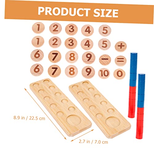 SHOWERORO 1 Conjunto De Brinquedos Matemáticos De Madeira Para Crianças Ferramentas Para Brinquedos