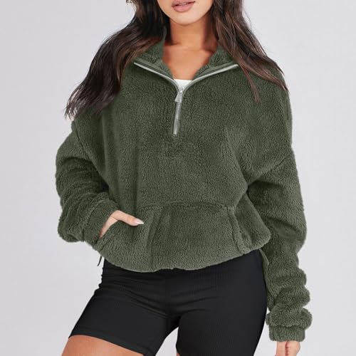 KONG JIMFAN Sweatjacke Damen Hoodie Mit Kapuze Rain Jacket Women Karierter Blazer Regenjacke Hundemantel Für Winterjacke Parka Jacke Damen(Dark Green,S)