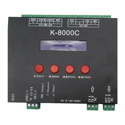 K-8000C vO}u DMX/SPI SD J[h LED sNZ Rg[[ADC5-24V RGB tJ[ LED sNZ Cg XgbvB