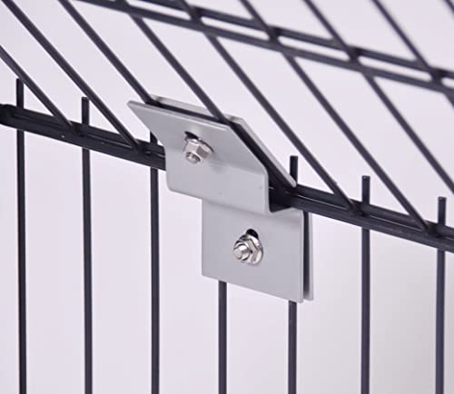 Zaun-Nagel Übersteigschutz Adapter Abwinklung Doppelstabmattenzaun Mattenhalter für Gittermattenzaun Umbauadapter für Stahlzaun Sicherheitszaun Gartenzaun Stabmatten Zaun Zäune