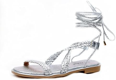 silver wrap sandals