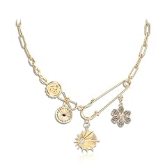 Grey Crystal Gold-Tone