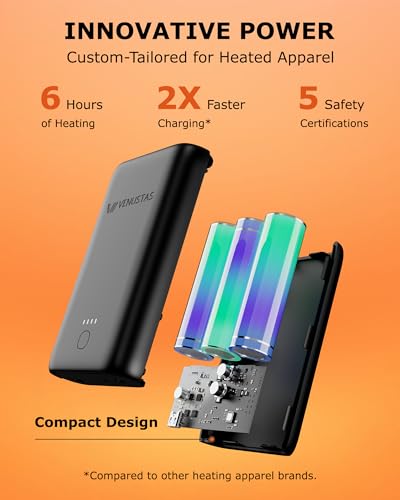 Venustas 12V Heated Utility Jacket for Men with Battery, Heated Jacket with 50% Larger Heating Zones for Outdoor Work4