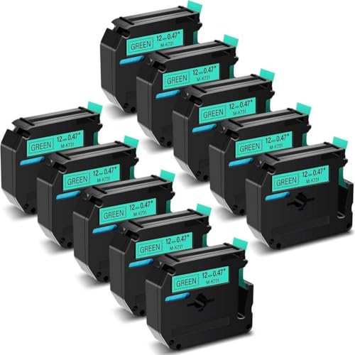 ���x���e�[�v 5�p�b�N M231 M-K231 MK231 M-231 PT-45M PT-90 PT-70BM PT-85 �ɑΉ�(10PK Black on Green)