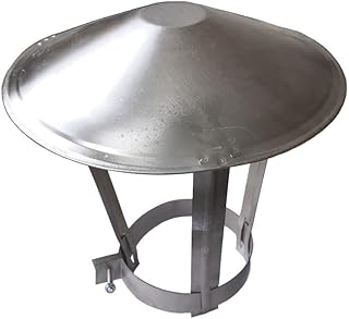 Stainless Steel Chimney Flue Cowl Pipe Rain Cover Vent Cap,Round Windproof Cap Rain Hat,Protector Cap Ending 140mm,1PC