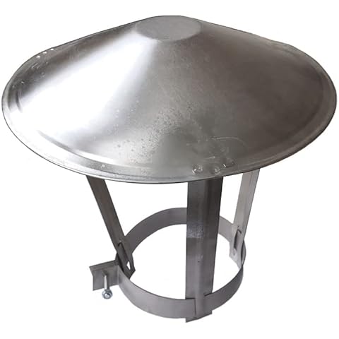 Stainless Steel Chimney Flue Cowl Pipe Rain Cover Vent Cap,Round Windproof Cap Rain Hat,Protector Cap Ending 140mm,1PC Cover