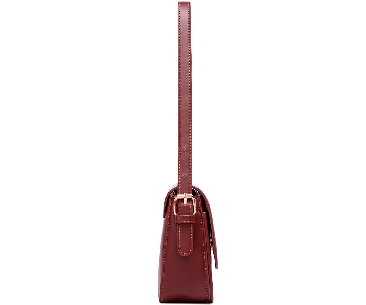 SYXLCYGJ Underarm Shoulder Bag for Women Trendy Purse Vegan Leather Hobo Handbags Clutch Crossbody Bag: Red