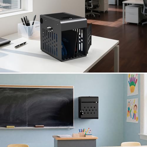 Metateel 8 Tablet Charging Station Lock Box - Fits 14" Screen, Steel Case & Lockable Door,2 Keys Included - for Chromebook,ipads,Laptop and Tablets - Ideal for Offices, Classrooms and Hospitals(Black) by Metateel - Image 9