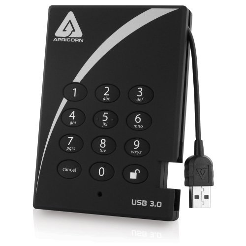 Apricorn Aegis Padlock 2 TB USB 3.0 256-Bit AES XTS Hardware Encrypted Portable External Hard Drive (A25-3PL256-2000) by Apricorn