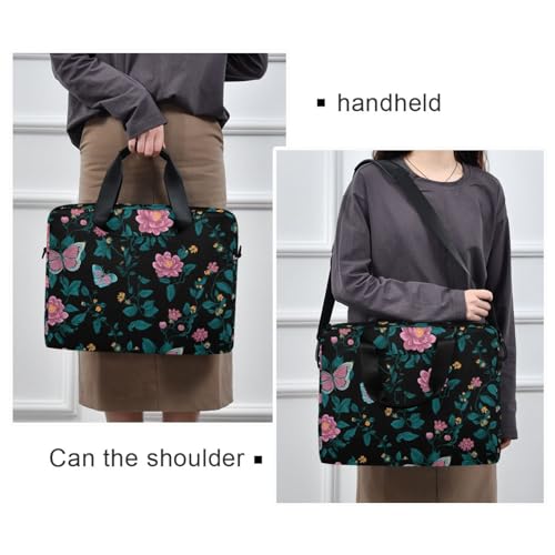 Maletín para laptop con diseño floral rosa 13-15.6 pulg miniatura 2