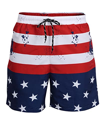 Mens Swim Trunks, Colorful Printed Swimming Trunks, Quick Dry Board Shorts with Mesh Lining3