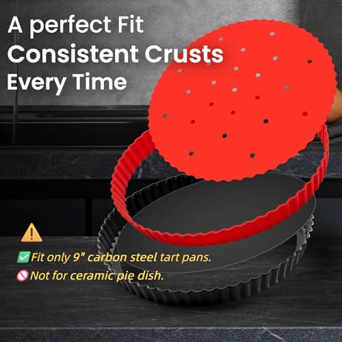 Pie Weights for Blind Baking 9\" Tart Pan,Silicone Pie Weight for Baking Crust,Reusable Pies Crust Weights – for Pies/Tart/Quich– Food-Safe,Dishwasher Safe – Designed Exclusively for 9 in. Tart Pan