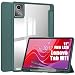 idudao Premium Hybrid Case for Lenovo Tab M11, Hard Shell Cover with Pen Holder Clear Back for 11 inch 2024 TB330FU Tablet PC, Dark Green