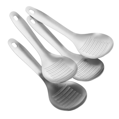 MUCKLILY 4pièces Hachoir à Ail Et Gingembre Râpe à Zesteur De Cuillère Passoire Râpe à Fruits Broyeur De Noix Cuillère à Râper Légumes Outils De Cuisine Multifonctionnels Acier