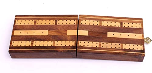 Wooden Cribbage Board Game With Storage Unique Metal Pegs And Playing Cards Game Gift Set Box #TOP6