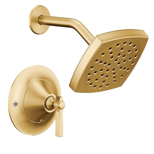 Moen TS2912EPBG Flara Posi-Temp Pressure Balancing Eco-Performance Shower Trim Kit, Valve Required, Brushed Gold by Moen - Used condition - US$218.72