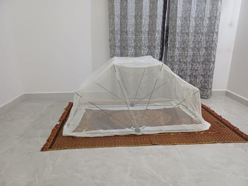 Image of Mosquito net Cream Color for Single or diwan Size Bed- 3 ft X 6.25 ft (36inchX75inch)