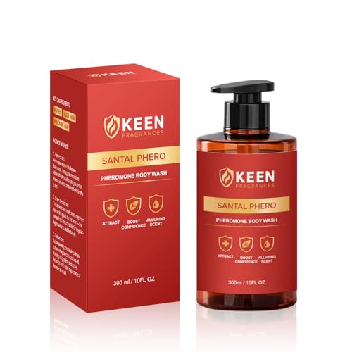 keen fragrances Body Wash Santal Body Cleanser Pheromone Bodywash for Men Smooth Skin Long-Lasting Freshness All-Natural Non-Hormonal Ingredients Attraction Confidence