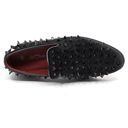 Metrocharm Men's Velvet Fashion Smoking Spike Slipper Dress Tuxedo Loafer Slip On Shoe SM-093