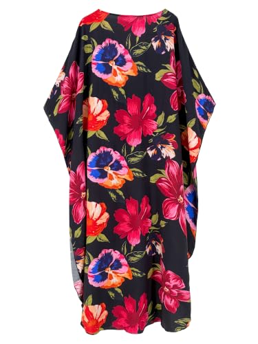 Image of Moss Rose Kaftan Dresses for Women V Neck Summer Swimsuit Cover up Caftan Maxi Beach Dresses