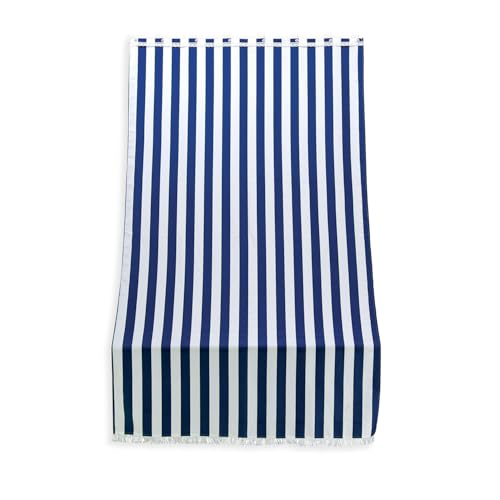 Tenda da Sole per Esterno Righe Blu con Anelli h 250x140 cm -Tende da Sole per Esterni Rimovibili in Poliestere - Tendone Balcone Esterno Parasole per Giardino e Gazebo