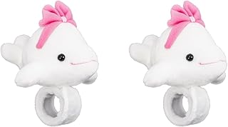 LUOZZY 2pcs White Whale Slap Bracelet for Kids Stuffed Animal Slap Wrist Band Ocean Animal Slap Bands