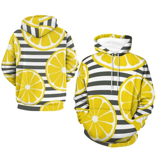 Sweatshirt jaune citron à capuche manches longues coupe mixte taille S