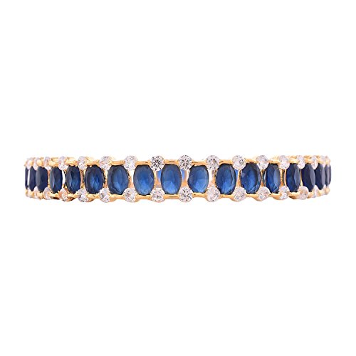 Ratnavali Jewels Gold Tone Cubic Zirconia Blue White CZ Bollywood Wedding Indian Jewelry Bangles Women4
