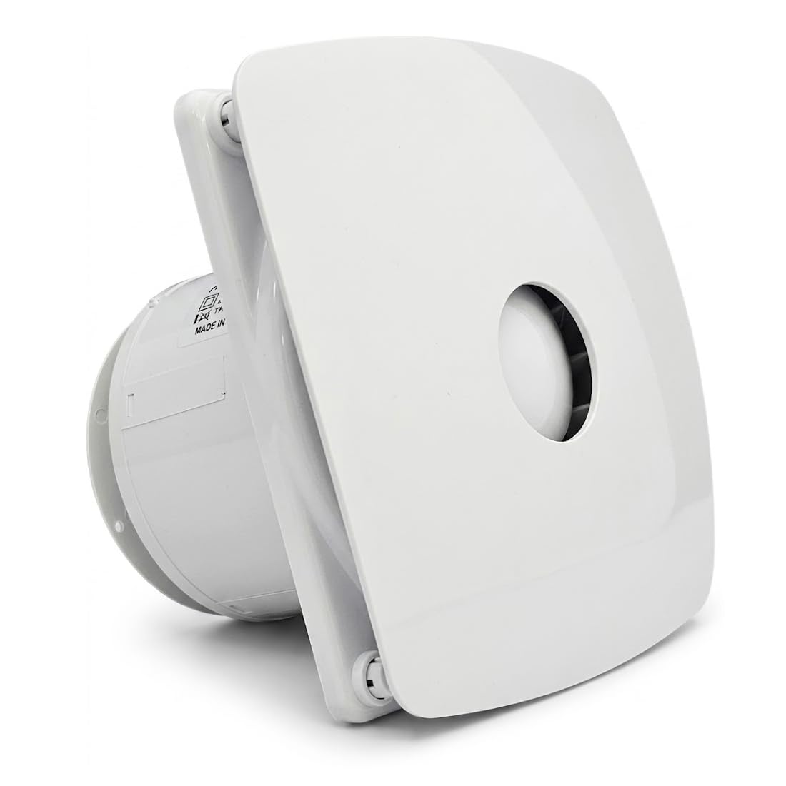 Vlano ENSO 125 Badlüfter, Standard, Rückschlagklappe, 125 mm, 180 m³/h, Geräuscharm 33 dB(A), Weiß, WC Ventilator, Raumlüfter, Abluftlüfter, Entlüfter