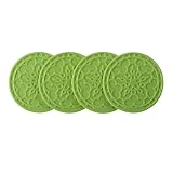 Le Creuset Silicone Set of 4 French Coasters, Palm