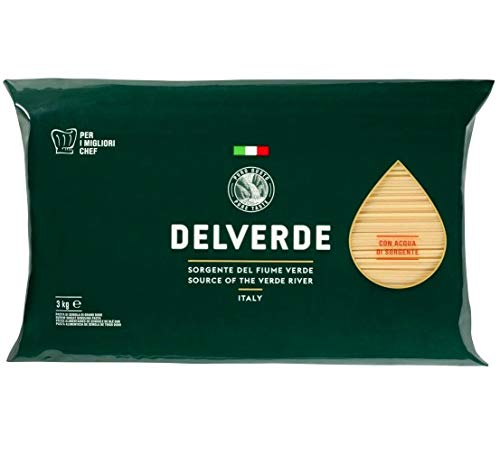 Delverde Spaghetti Italian Durum Wheat Pasta Verde River Italy Family Pack - 3 kg