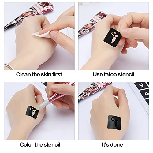 Churlchurl 575Pcs Temporary Tattoo Stencils, 20 Sheets Henna Tattoo Stencil Kit For Women Girls Kids And Boys Face Body Paint Diy Art Reusable Glitter Tattoo Stencils Pack #TOP5