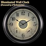 CLXEAST Illuminated Indoor Outdoor Clocks Waterproof 18 inch with Smart Night Light Sensor,Large Wall Clock with Thermometer & Hygrometer,Oil Rubbed Bronze Black,House Warming Gifts New Home - Image 4
