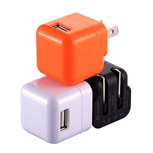 Wall Charger,Amemo Bundle of 3 Universal USB AC/DC 1.0A Travel/ Home Wall Charger Power Adapter with Foldable Plug for iPhone 6s/6s plus,iPad,Samsung Galaxy,Motorola,HTC,Other Smartphones and More