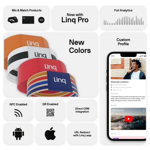 Linq Stretch - Smart Nfc And Qr Bracelet Wristband - Easily Share Contact Info, Social Media, And More!… (Groovy) #TOP1