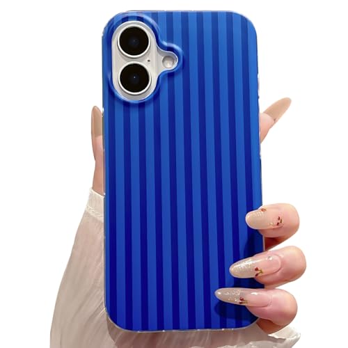 Jmltech for iPhone 17 Case Striped Phone Cases Cute Women Girly Trendy Shockproof Slim Soft TPU and Hard PC Protective Cover Navy Blue