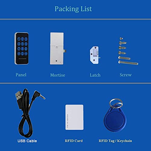 Electronic Cabinet Lock Kit Set, Digital Touch Keypad Lock, Password Entry And Rfid Card / Wristband Entry, Keyless Door Lock Knob #TOP2