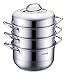 wok 26 cm Pot Steamer 304 Acier inoxydable TROIS COUCHE DOUBLE SOMATEAU DOUBLE SOMATEUR UNIVERSAL POÊLE MULTI-FONCTION POVE