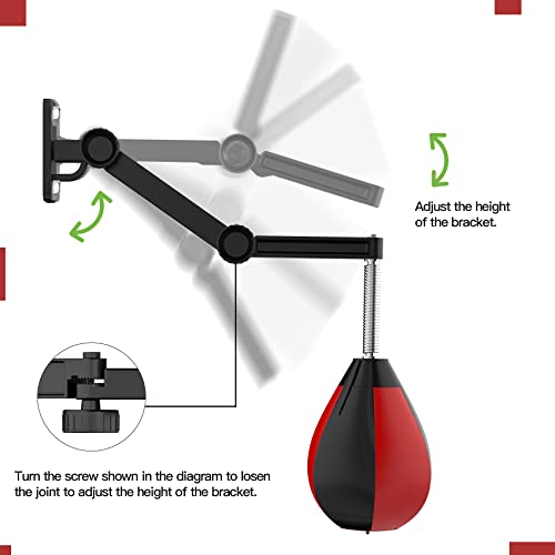 Fanceasily Speed Bag for Boxing - Adjustable Height, Reflex Ball, Suitable for Adults & Kids