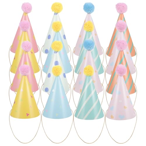 Accessoires pour Photos Amusantes : Lot de 16 Chapeaux d‘Anniversaire Miniatures de Clown