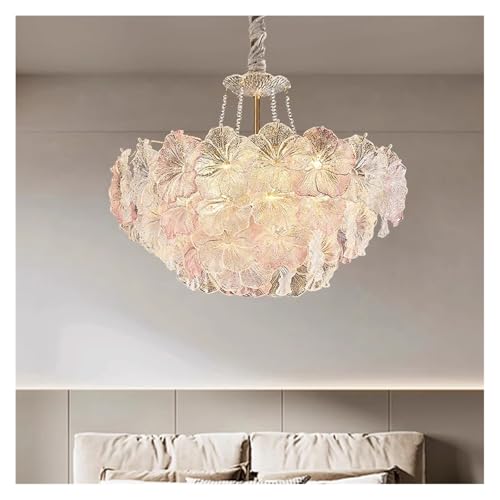 Lustre en verre artistique luminaire luxe crème pour chambre