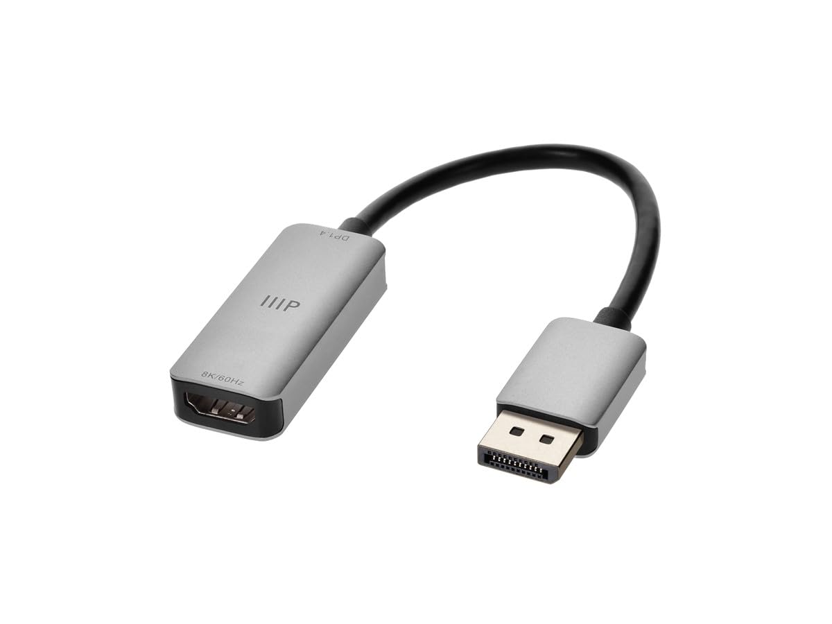 Monoprice Adaptateur DisplayPort 1.4 vers 8K60 HDMI Dynamic HDR10+ Châssis en aluminium