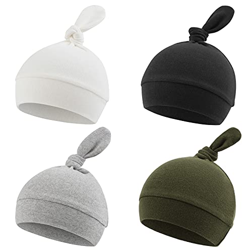 Image of Newborn Hats for Boys Cotton Newborn Beanies Autumn Winter Infant Baby Girls Hat 0-12 Months