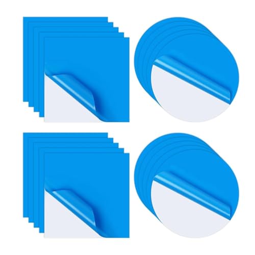 AEIOPRS 20 Pezzi Toppe per Riparazione Piscina in PVC Autoadesive Kit Riparazione per Letti Gonfiabili Anelli da Nuoto e Kayak Forma Rettangolare/Tonda 7 * 7 cm