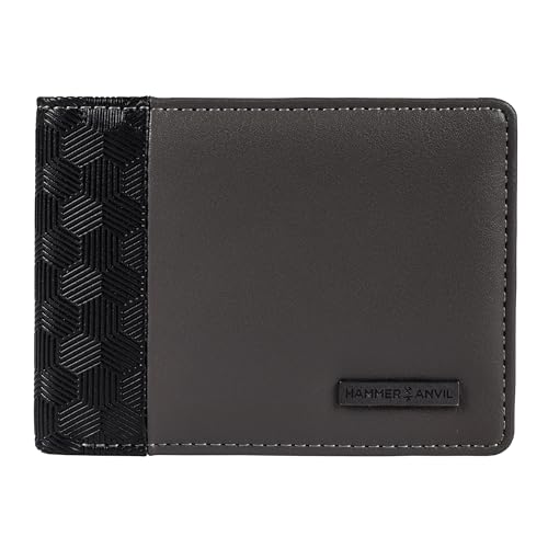 HAMMER ANVIL Mens Slimfold Wallet RFID Safe Thin Bifold Front Pocket Wallet Grey
