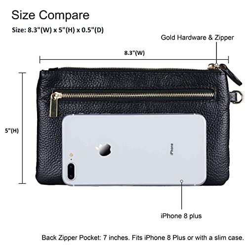 Befen Black Small Wristlet Crossbody Clutch Purse + Black Wristlet Clutch Wallet For Women thumb #8