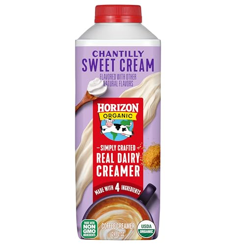 Horizon Organic Real Dairy Chantilly Sweet Cream Coffee Creamer, Rich and Creamy Coffee Creamer Made...